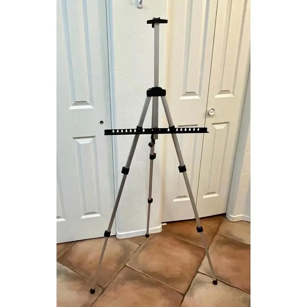 Folding Aluminum Easel Triangle Aluminum Easel Display Stand Silver Aluminum